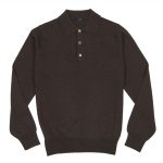 Sweter Polo Zaremba 100% Merino Brązowy
